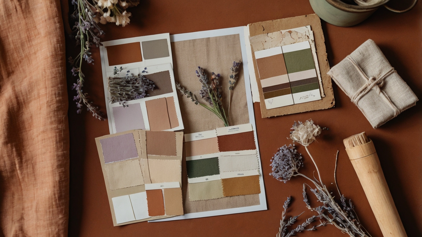 Moodboard for Tuscan design colours