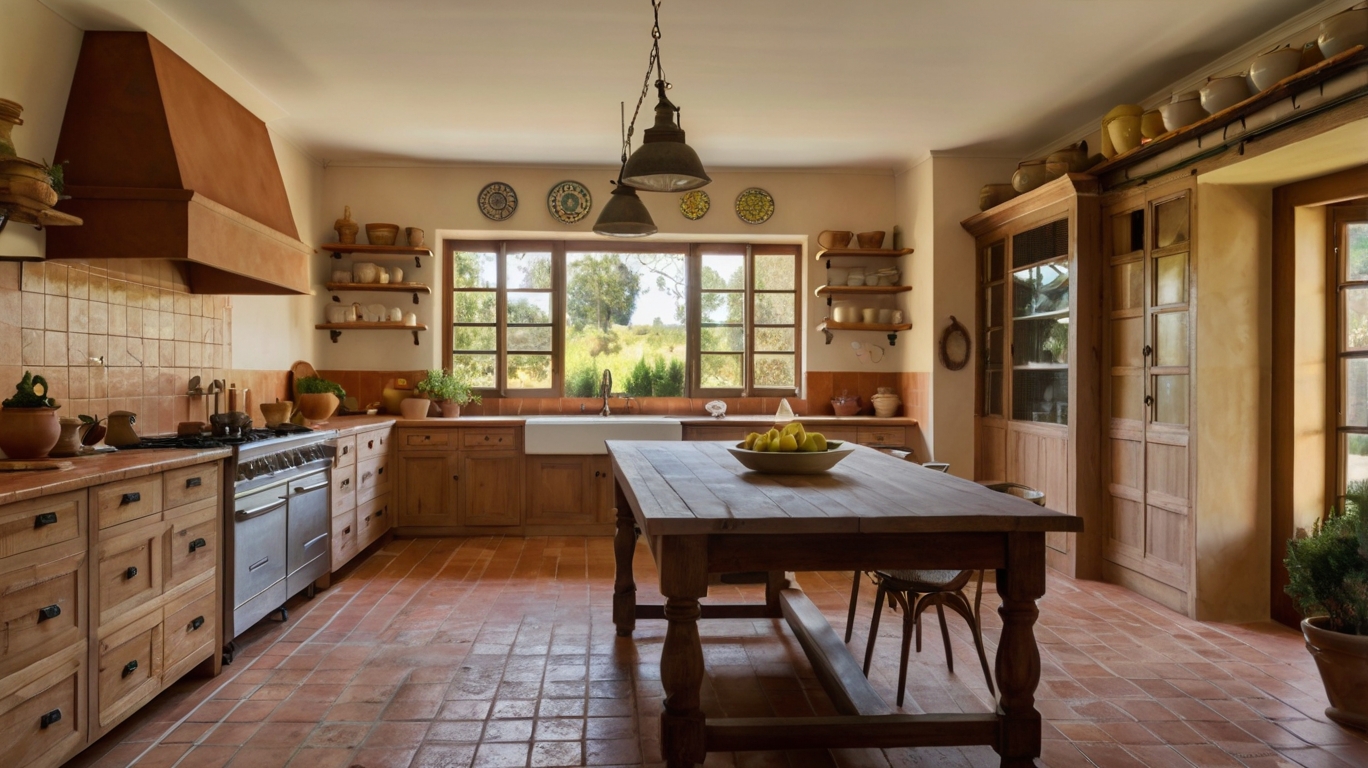 Tuscany-inspired farmhouse kitchen