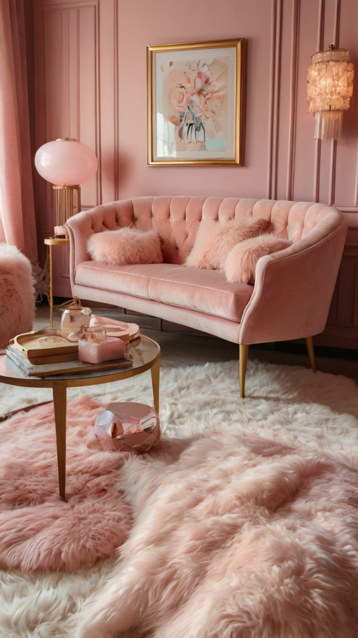 Living room in pink inspired by Sabrina Carpenter