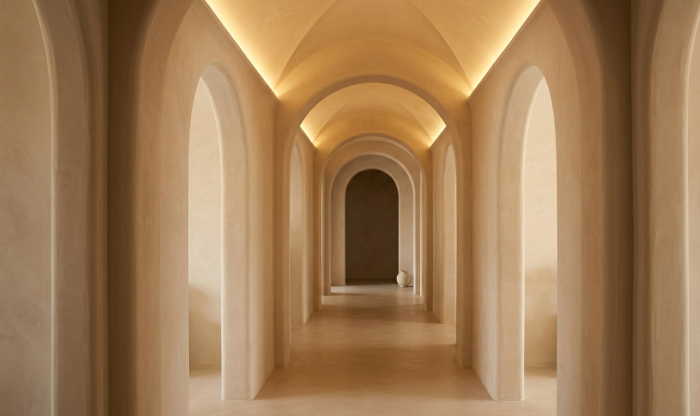Arch curved hallway lights