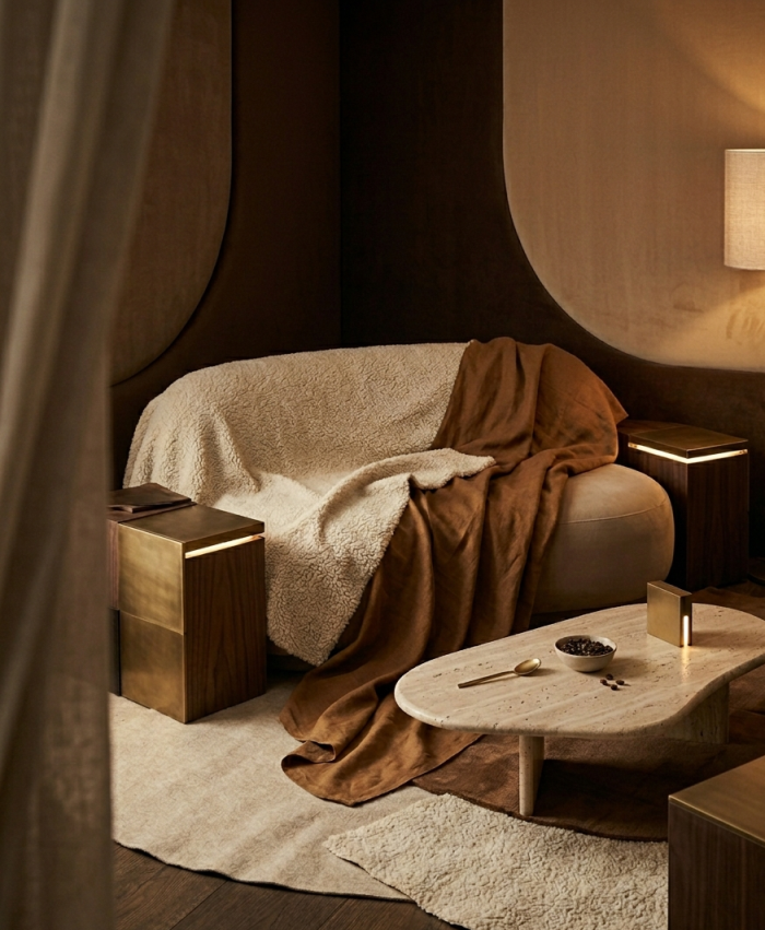 cozy brown interior corner